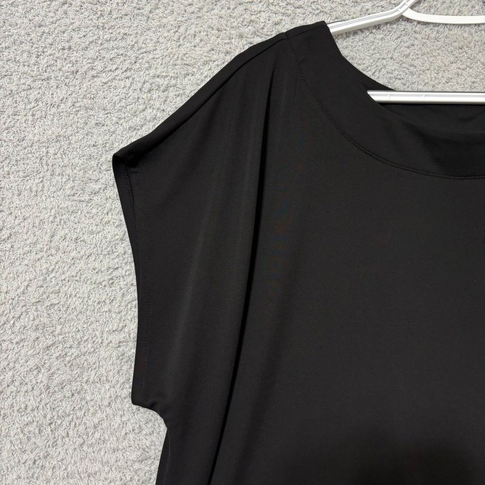Work Casual Black Tunic Top Plus Size 2X Stretch Minimalist Layering Blouse - Picture 4 of 10